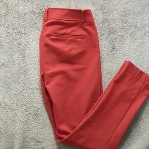 Loft Marisa Skinny pants. Red. Size 0.